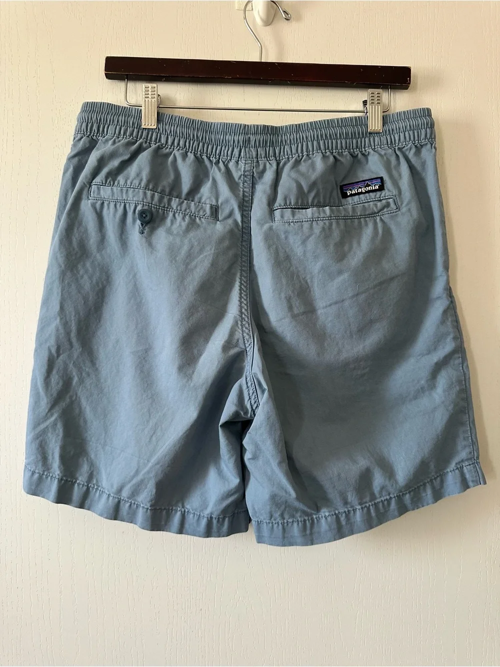 Patagonia Men’s Blue Organic Cotton Hemp Elastic Waist Shorts- Medium